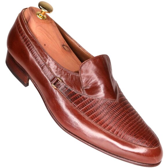 New Vintage Conti Ferrari Men\'s 9 Brown Leather Handcrafted Dress Shoes Loafers main image 6